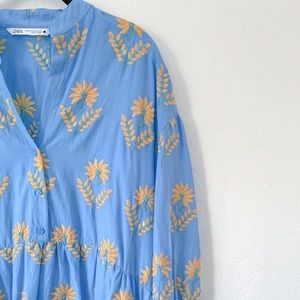 Zara Sunflower Embroidered Dress